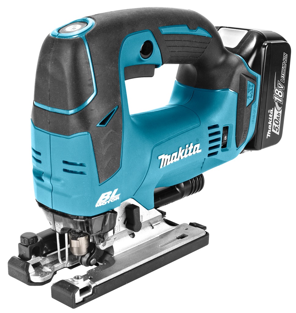 Makita DJV182RTJ Seghetto Alternativo 18V Brushless - 2,6 kg, 2 x 5,0 Ah, Velocità Variabile, Avanzamento Pendolo Regolabile, con DC18RC e Valigetta Makpac