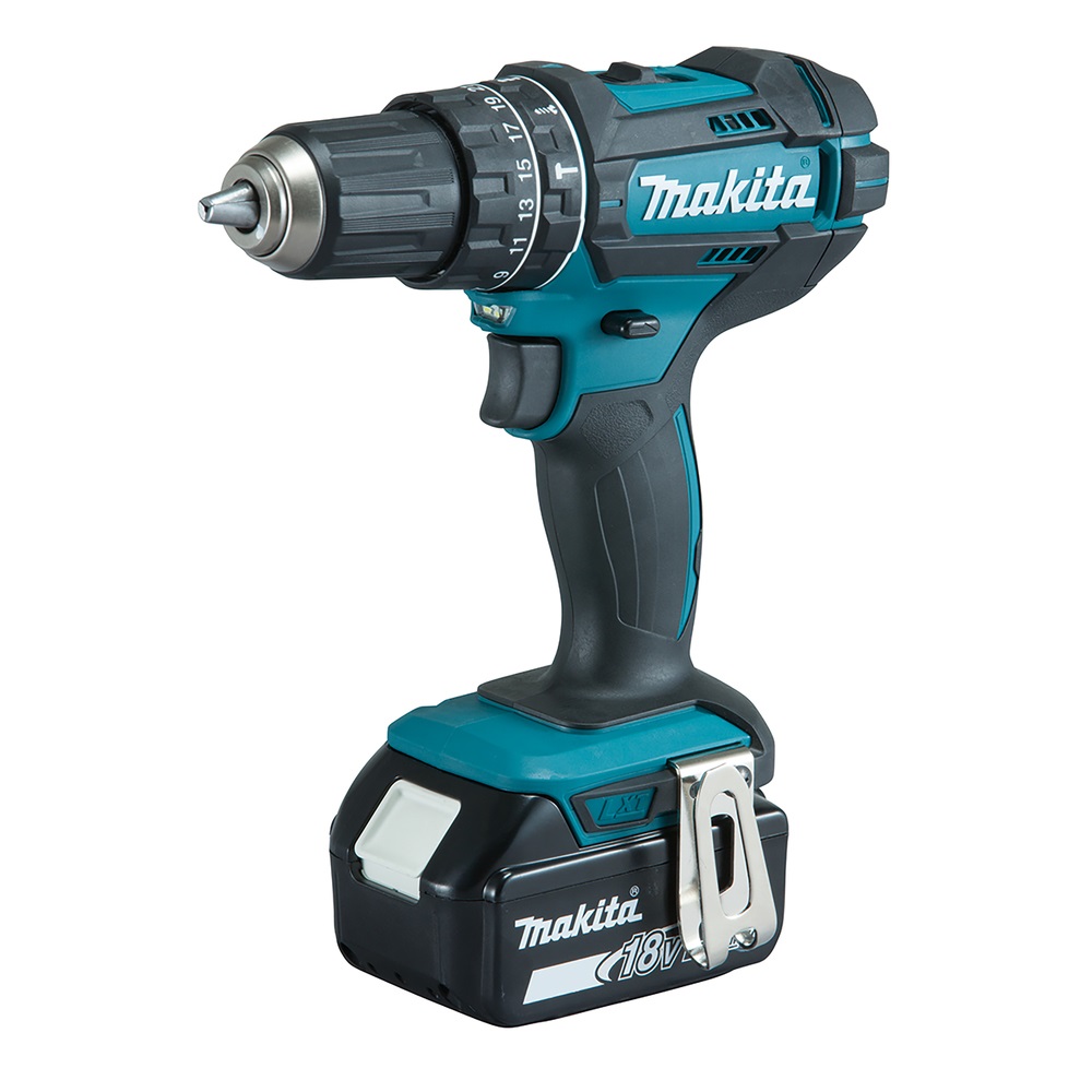 Makita DHP482RF3J Trapano a Percussione a Batteria 18V 62Nm con 3 Batterie Ricaricabili 3,0Ah, Caricabatterie e Valigetta Makpac - 1,8 kg