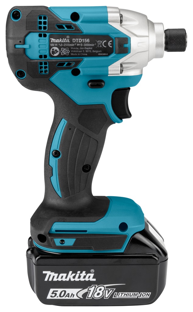 Makita DTD156RTJ - Avvitatore a impulsi 18V con 2 batterie 5Ah e valigetta Makpac