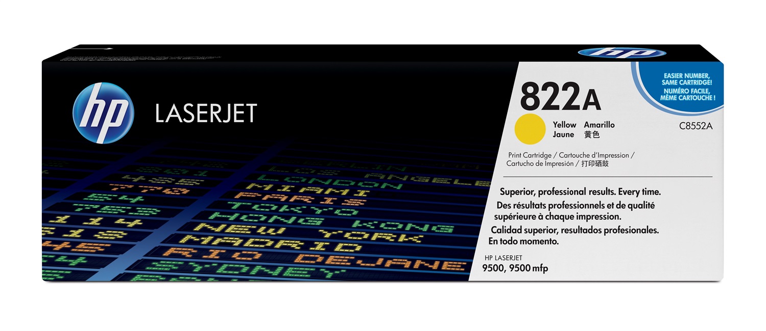 HP C8552A 822A Toner Giallo Originale per Color LaserJet 9500 - 25.000 Pagine, 1 pz