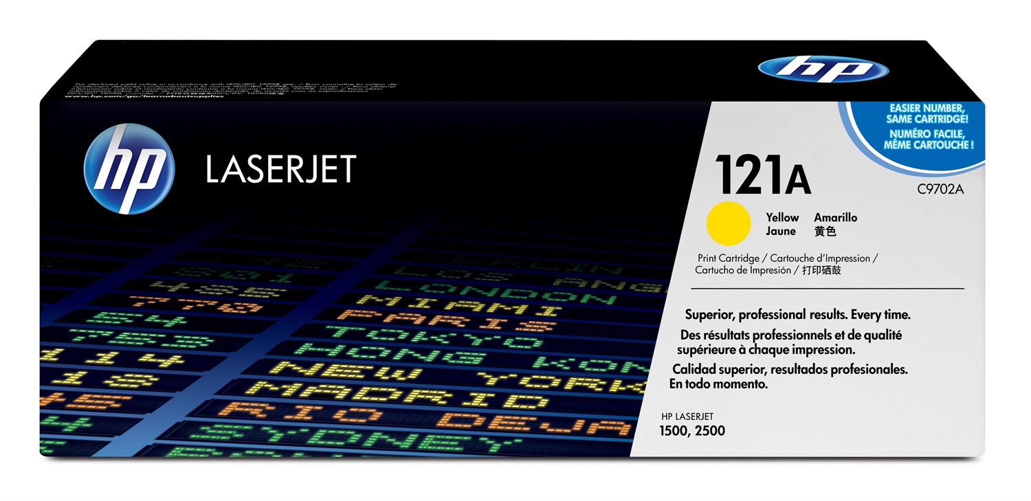 HP 121A Giallo Original LaserJet Toner Cartridge C9702A - 4000 Pagine, Compatibile con Color LaserJet 1500 e 2500