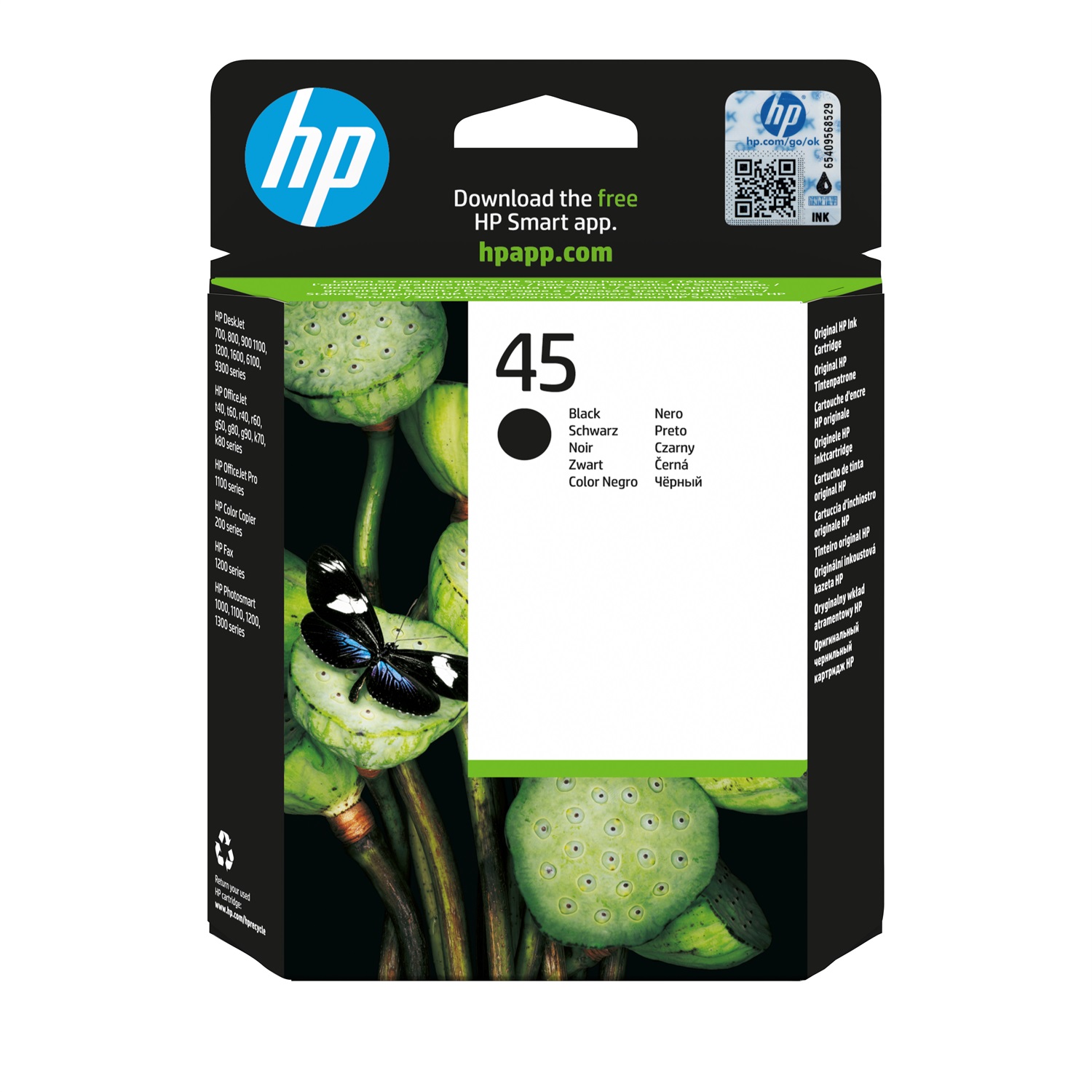 HP Cartuccia originale inchiostro nero alta capacità HP 45 (XL) - Fino a 930 pagine, compatibile con stampanti HP Deskjet, Photosmart e Officejet