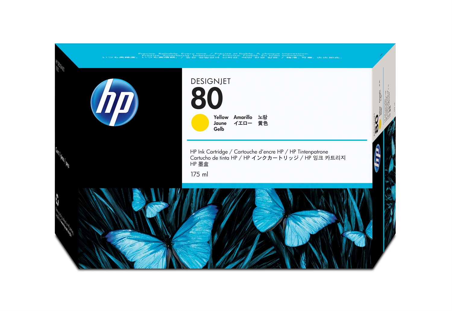 HP C4873A Cartuccia d'Inchiostro Originale Gialla 175 ml per DesignJet 1050C/1050C PLUS/1055CM/1055CM PLUS