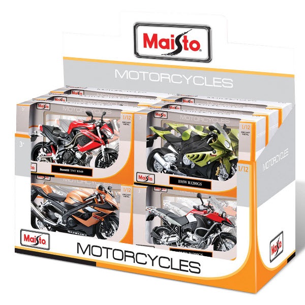 Maisto Moto Ducati in scala 1:12 - Modellino in metallo e plastica, colori assortiti, per collezionisti e bambini dai 3 anni