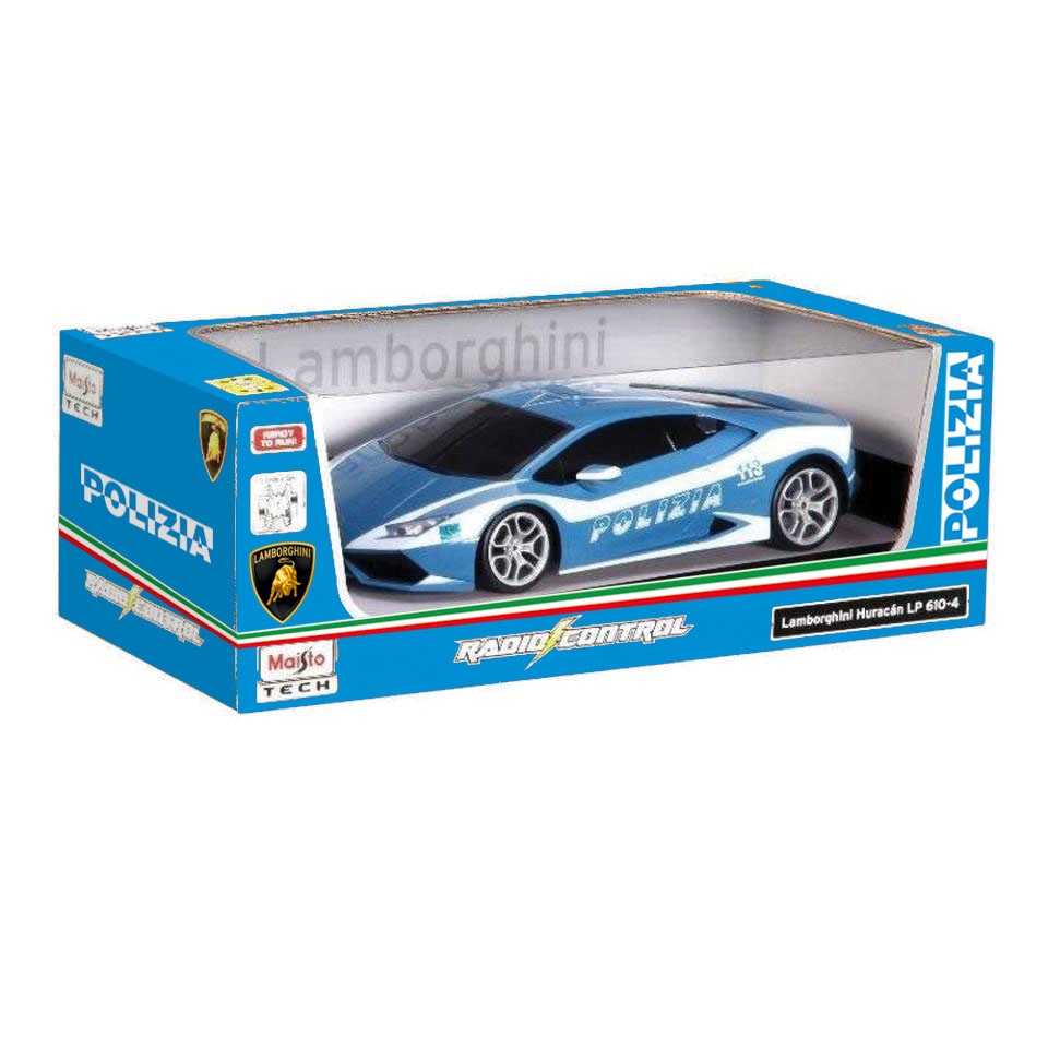 Lamborghini Huracan Polizia R/C 1:24 - Modello Radiocomandato con 7 Funzioni