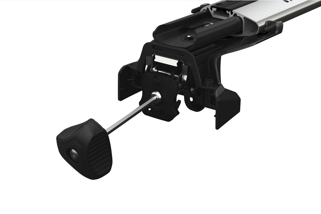 Thule Set 4 Piedi di Appoggio Edge Fixpoint 7207 per Barre Portatutto da Tetto - Capacità di Carico 75 kg, Colore Nero, Serrature Incluse