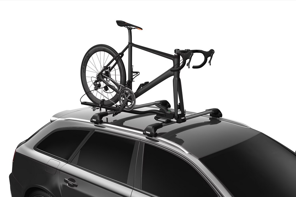 Thule TopRide 568 Portabiciclette da Tetto Nero - Compatibile con Freni a Disco e Perno Passante, Montaggio Facile e Sicuro