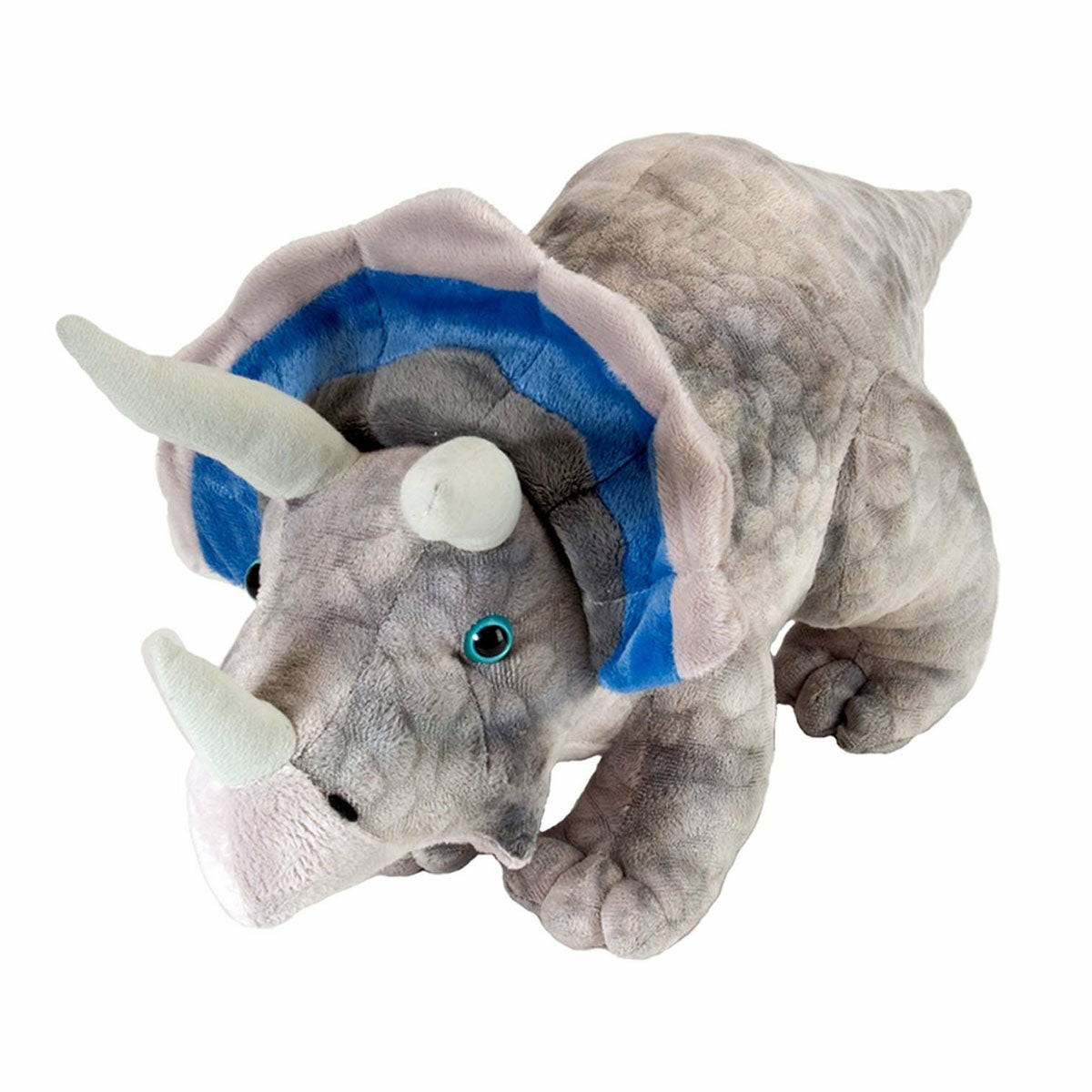 Wild Republic Mini Triceratopo - Dinosauro di Peluche Colorato, 25 cm, Imbottitura Ecologica