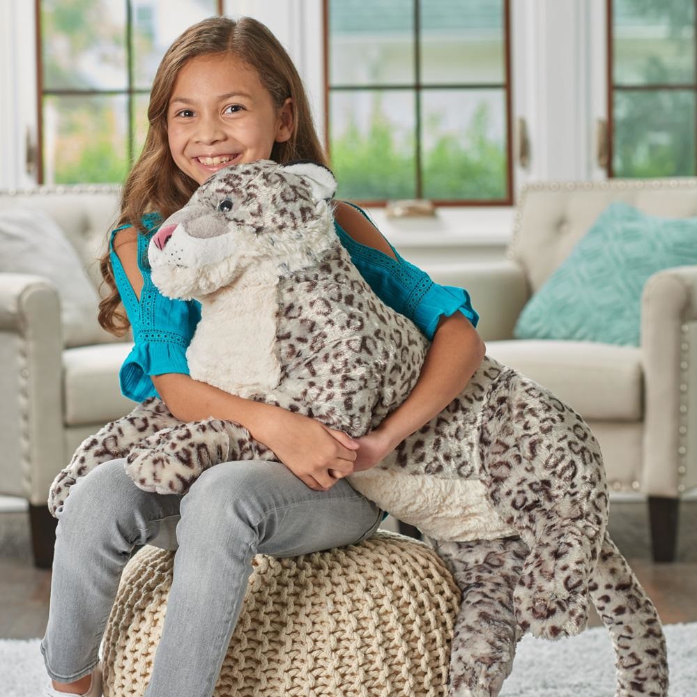 Wild Republic Cuddlekins Jumbo Leopardo delle Nevi - Peluche Morbido e Realistico, 30 Pollici, Imbottitura Ecologica