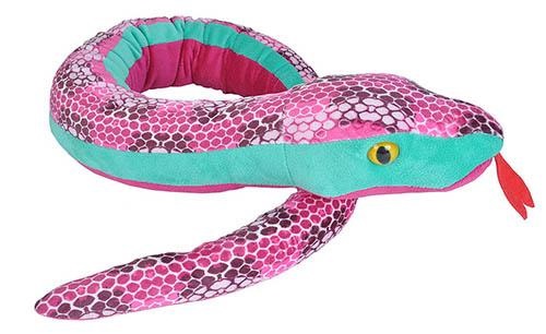 Wild Republic Serpente di Peluche Rosa a Nido d'Ape - 137 cm, Imbottitura Ecologica da Bottiglie Riciclate