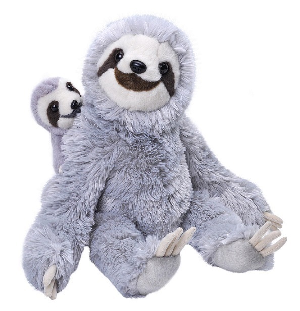 Wild Republic Bradipo Mamma e Cucciolo - Peluche Morbido e Ecologico di 38 cm, Regalo per Bambini