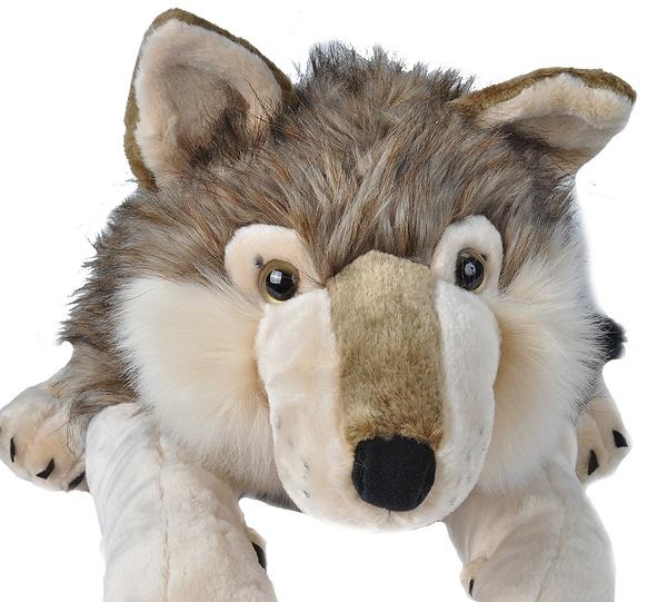 Wild Republic Cuddlekins Jumbo Lupo di Peluche, 76 cm - Imbottitura in PET Riciclato, Età da 0 Mesi, Aspetto Realistico