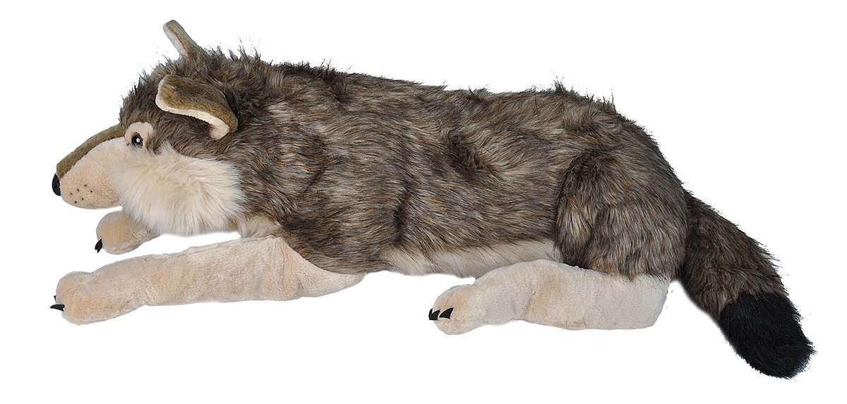 Wild Republic Cuddlekins Jumbo Lupo di Peluche, 76 cm - Imbottitura in PET Riciclato, Età da 0 Mesi, Aspetto Realistico