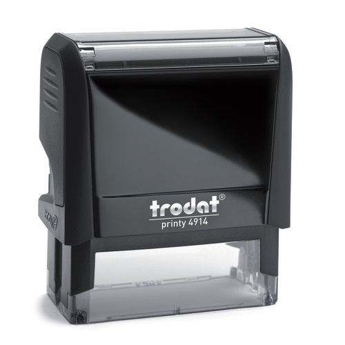 Trodat PRINTY 4914 - Timbro autoinchiostrante nero, 64x26 mm, max 7 righe, inchiostro indelebile