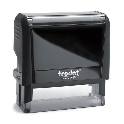 Trodat Printy 4915 - Timbro autoinchiostrante personalizzabile 70x25 mm, 7 righe, in plastica nera