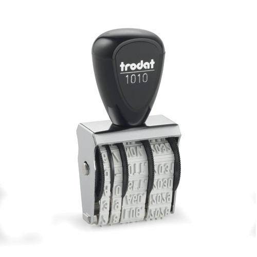 Trodat Datario in Gomma CLASSIC 1010 - Altezza Caratteri 4 mm, Struttura in Metallo e Impugnatura in Plastica