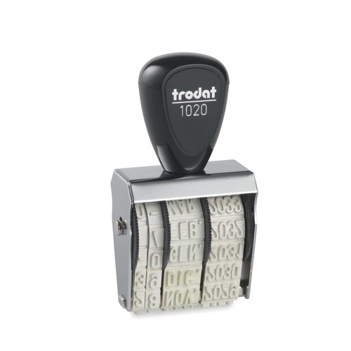 Trodat Datario in Gomma CLASSIC 1020 - Altezza Caratteri 5 mm, Struttura in Metallo e Impugnatura in Plastica