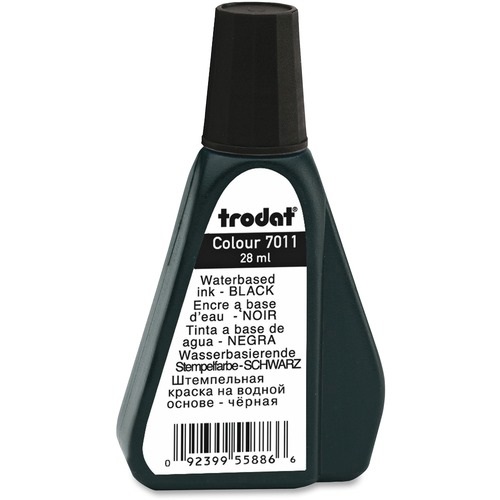 Trodat 7011 Inchiostro Nero per Timbri - 28 ml, A Base d'Acqua, Impronte Nitide e Indelebili