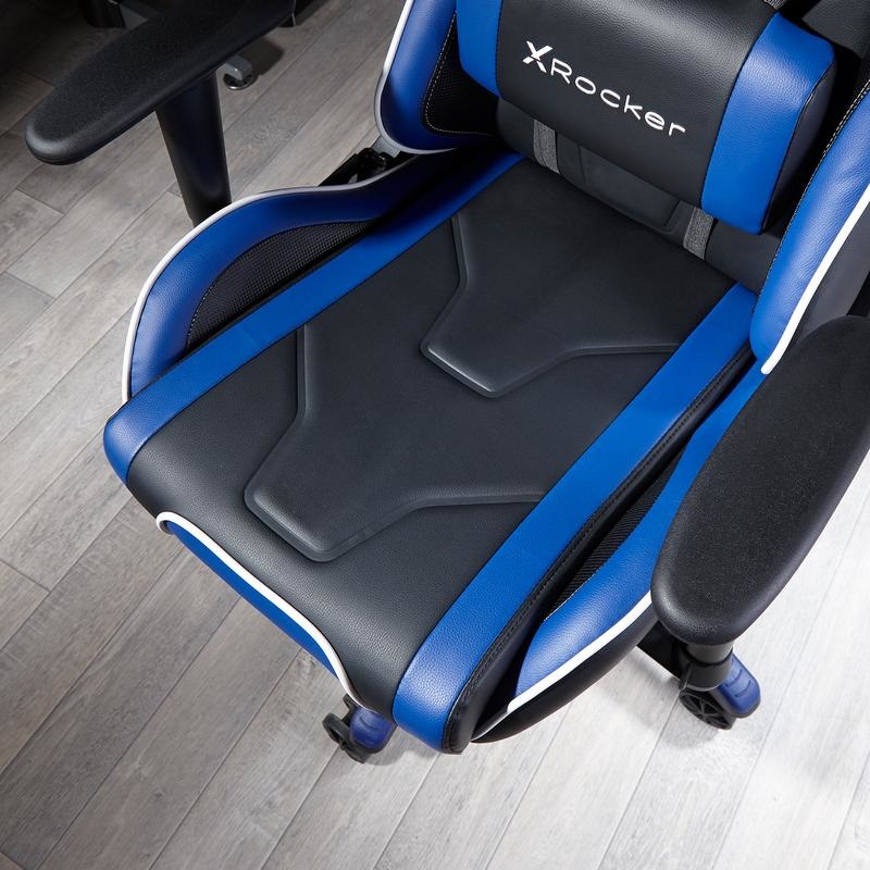 XROCKER Sedia Gaming Agility Blu - Design Ergonomico e Imbottitura Confortevole