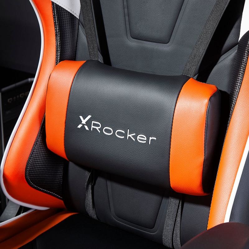 X Rocker Agility - Sedia da Gioco Ergonomica per Ufficio e Esport, Fino a 100kg, Nero/Arancione