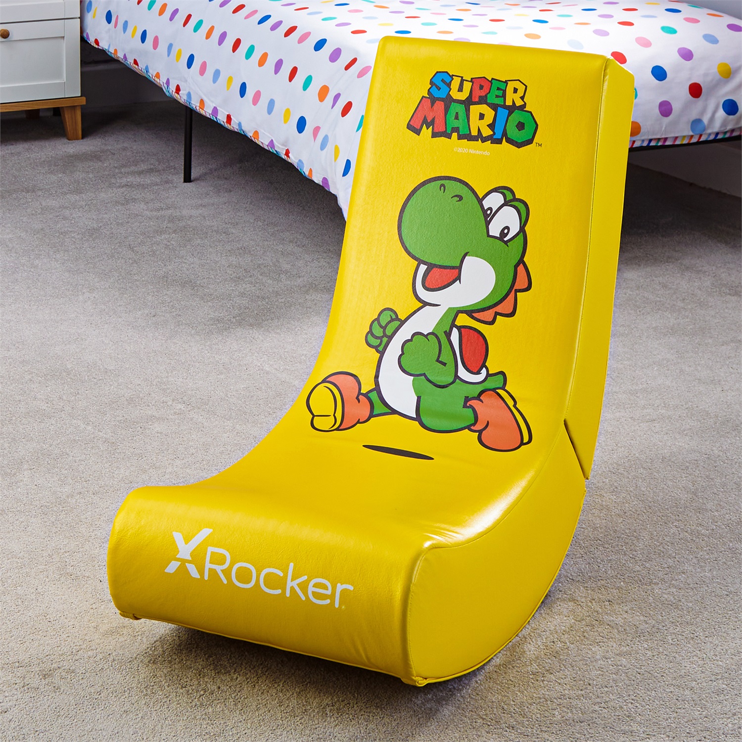 X Rocker Video Rocker - Sedia da gioco Yoshi per console, Verde e Giallo, Ecopelle, Universale, max 150kg