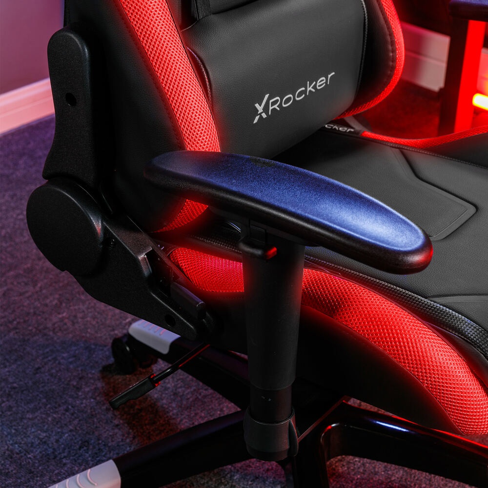 X Rocker Agility Compact - Sedia da gaming RGB con illuminazione LED e app, ergonomica per bambini e ragazzi, colore Nero