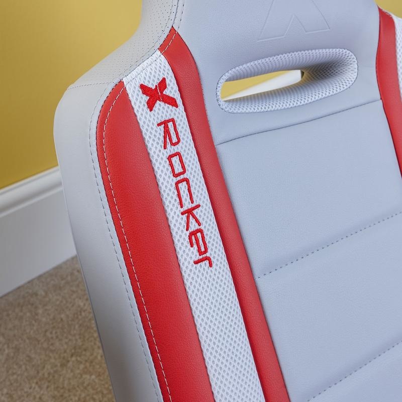 X Rocker Shadow Sedia Gaming per Bambini - Sedia Pieghevole con Audio Stereo 2.0 e Imbottitura in Schiuma - Compatibile con XBOX, PS4, PS5 e Switch - Rosso
