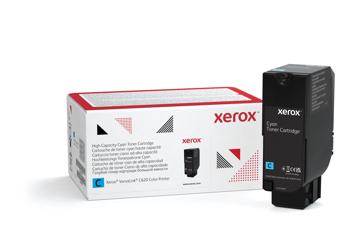 Xerox Cartuccia toner Ciano High Capacity 12000 Pagine per Stampante a colori VersaLink C620 (006R04625)