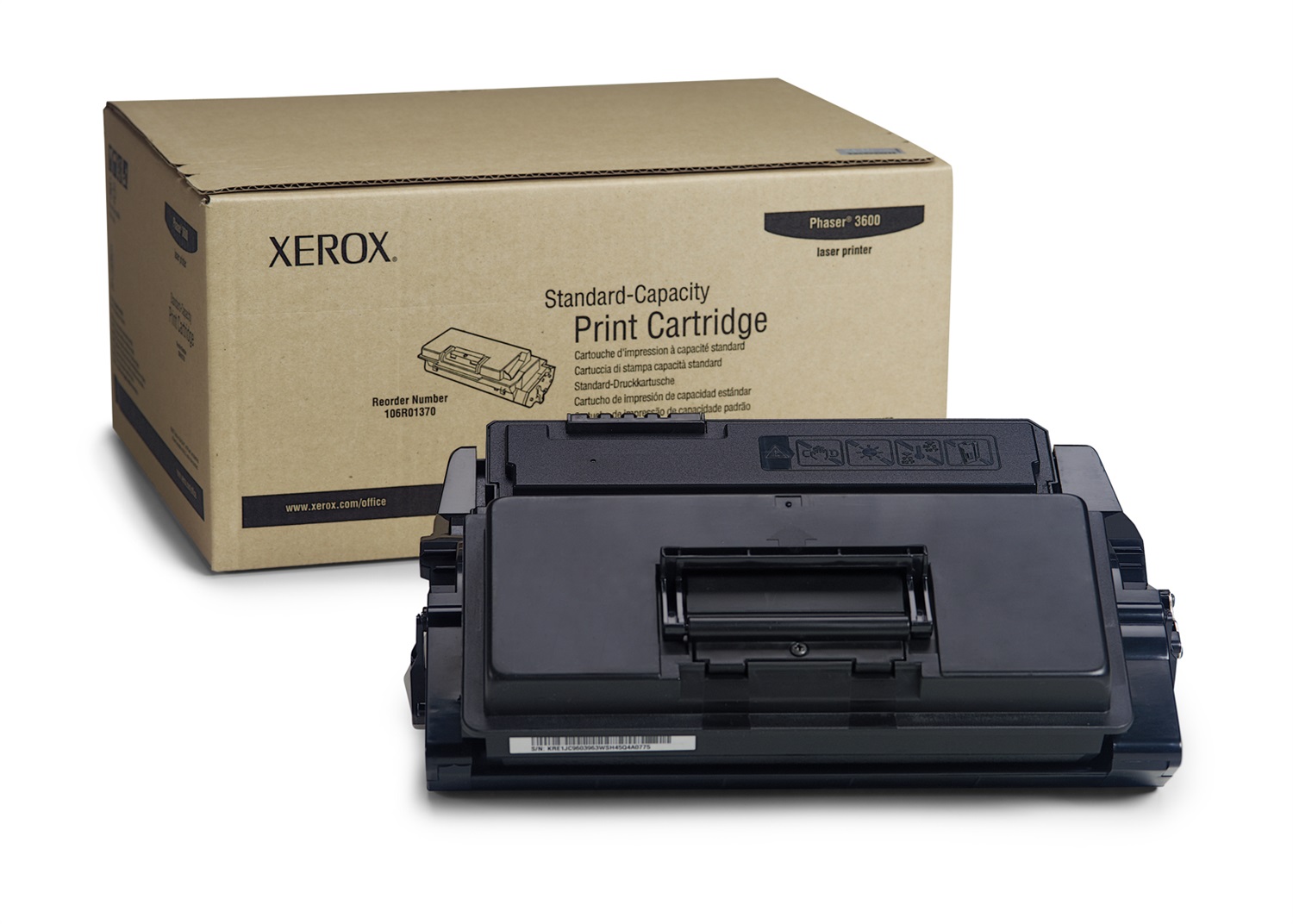 Xerox 106R01370 Cartuccia Toner Nero Originale per Phaser 3600 - Capacità 7000 Pagine
