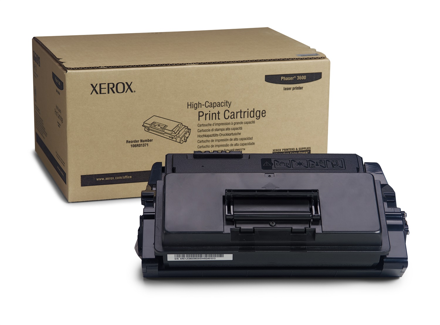 Xerox Toner Nero Alta Capacità 106R01371 per Phaser 3600 - 14000 Pagine