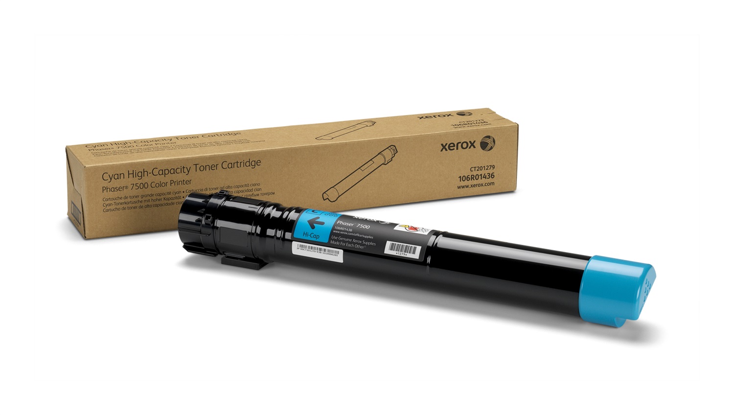 Xerox Toner Originale Ciano Alta Capacità 106R01436 - 17800 Pagine per Phaser 7500