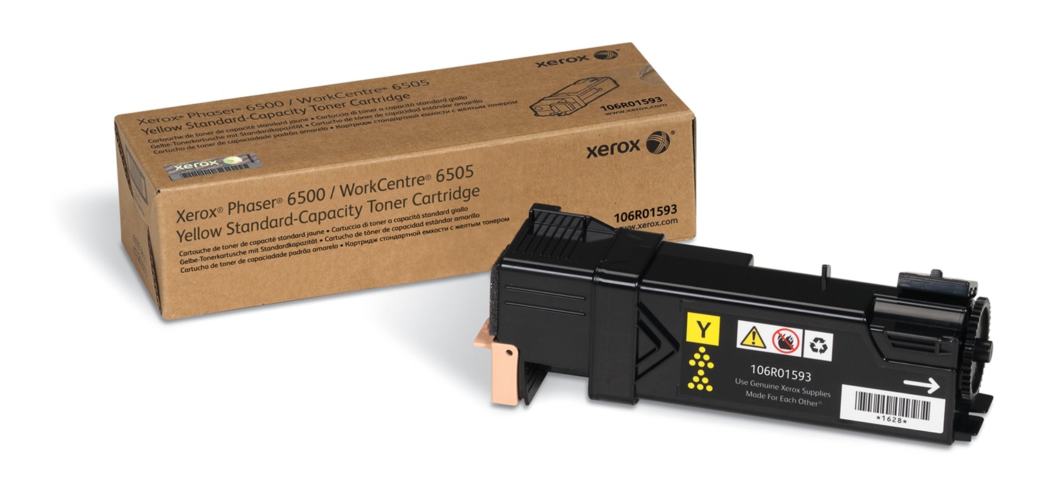 Xerox Toner Giallo 106R01593 a Capacità Standard da 1000 Pagine per Phaser 6500 e WorkCentre 6505