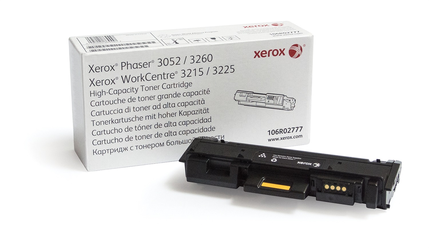 Xerox Cartuccia Toner Nero Alta Capacità 3000 Pagine per Phaser 3052, 3260 e WorkCentre 3215, 3225 (106R02777)
