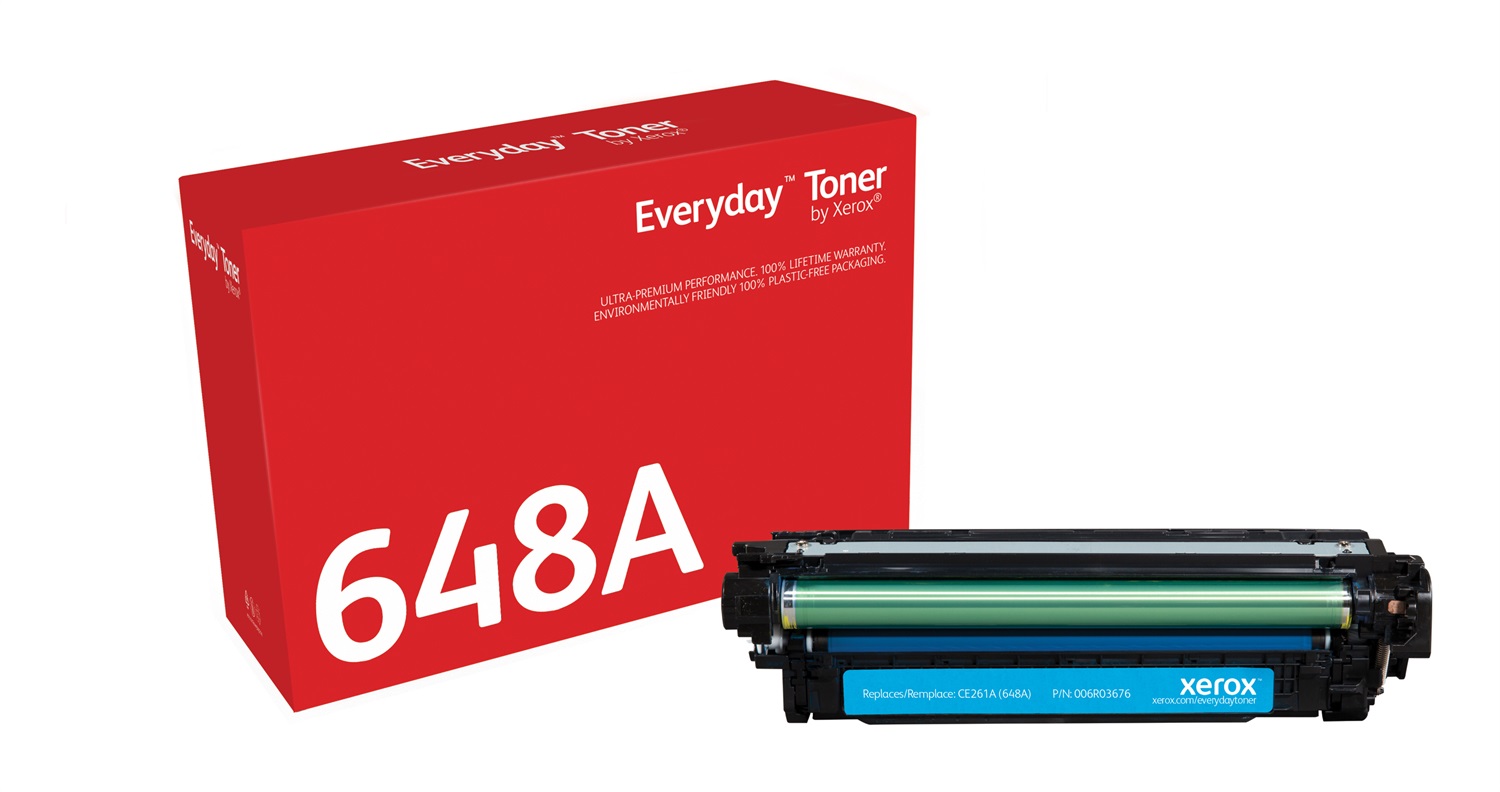 Xerox Everyday Toner Ciano compatibile con HP 648A (CE261A) - Capacità 11000 pagine, Garanzia a vita