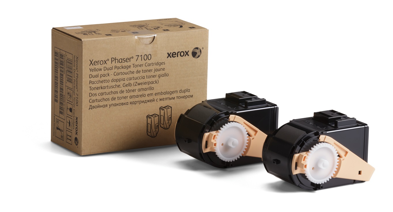 Xerox Cartuccia Toner Giallo Alta Capacità 9000 Pagine per Phaser 7100 (106R02604) - Confezione da 2 Pezzi