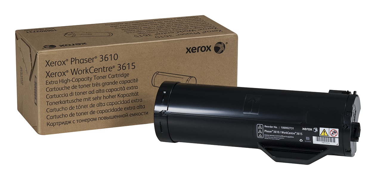 Xerox Cartuccia Toner Nero Altissima Capacità 25300 Pagine per Phaser 3610 e WorkCentre 3615 (106R02731)