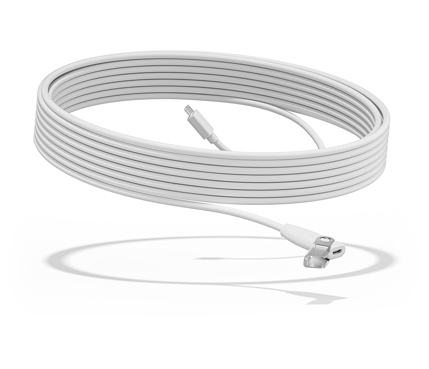 Logitech Rally Mic Pod Extension Cable - Cavo di Prolunga Bianco 10 m, Spessore 4,2 mm, Compatibile con Rally Bar e Rally Plus