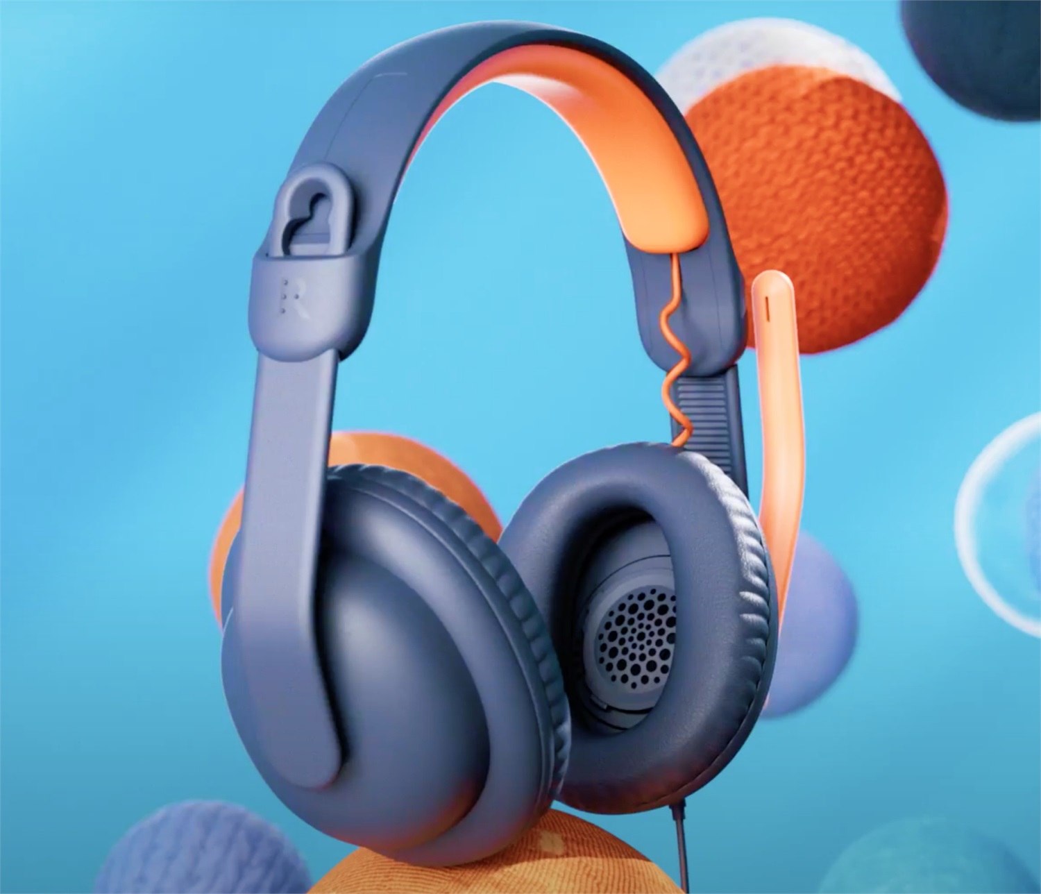 Logitech 981-001389 Cuffia e Auricolare Cablato a Padiglione per Studio - Blu e Arancione, 192 g