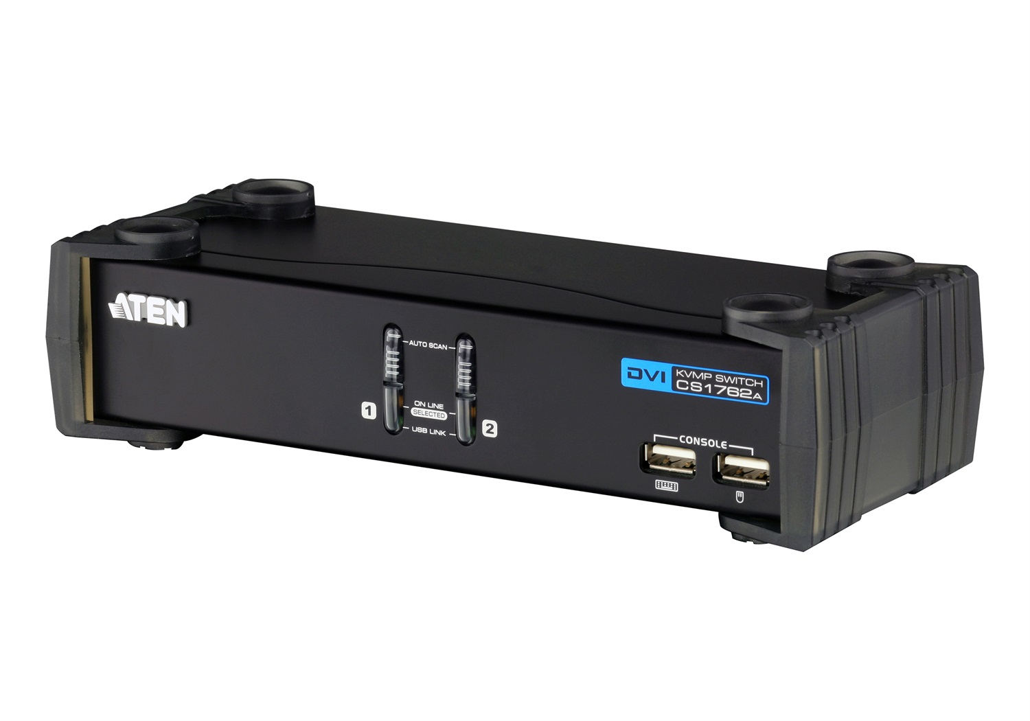 ATEN CS1762A Switch KVM Nero - Selezione Computer con Pulsanti e Tasti di Scelta Rapida, Supporto Multipiattaforma e Risoluzione 1920 x 1200