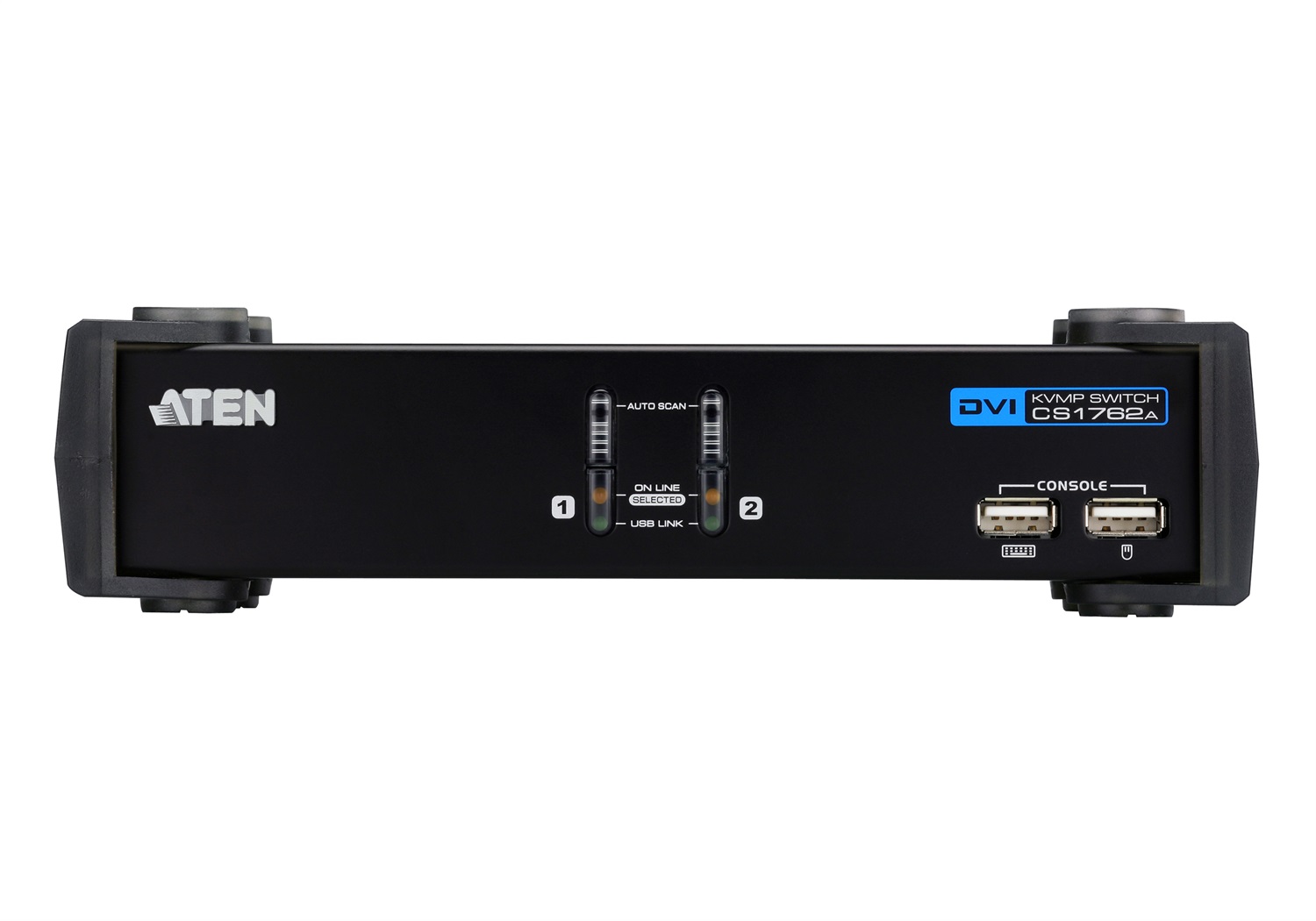 ATEN CS1762A Switch KVM Nero - Selezione Computer con Pulsanti e Tasti di Scelta Rapida, Supporto Multipiattaforma e Risoluzione 1920 x 1200