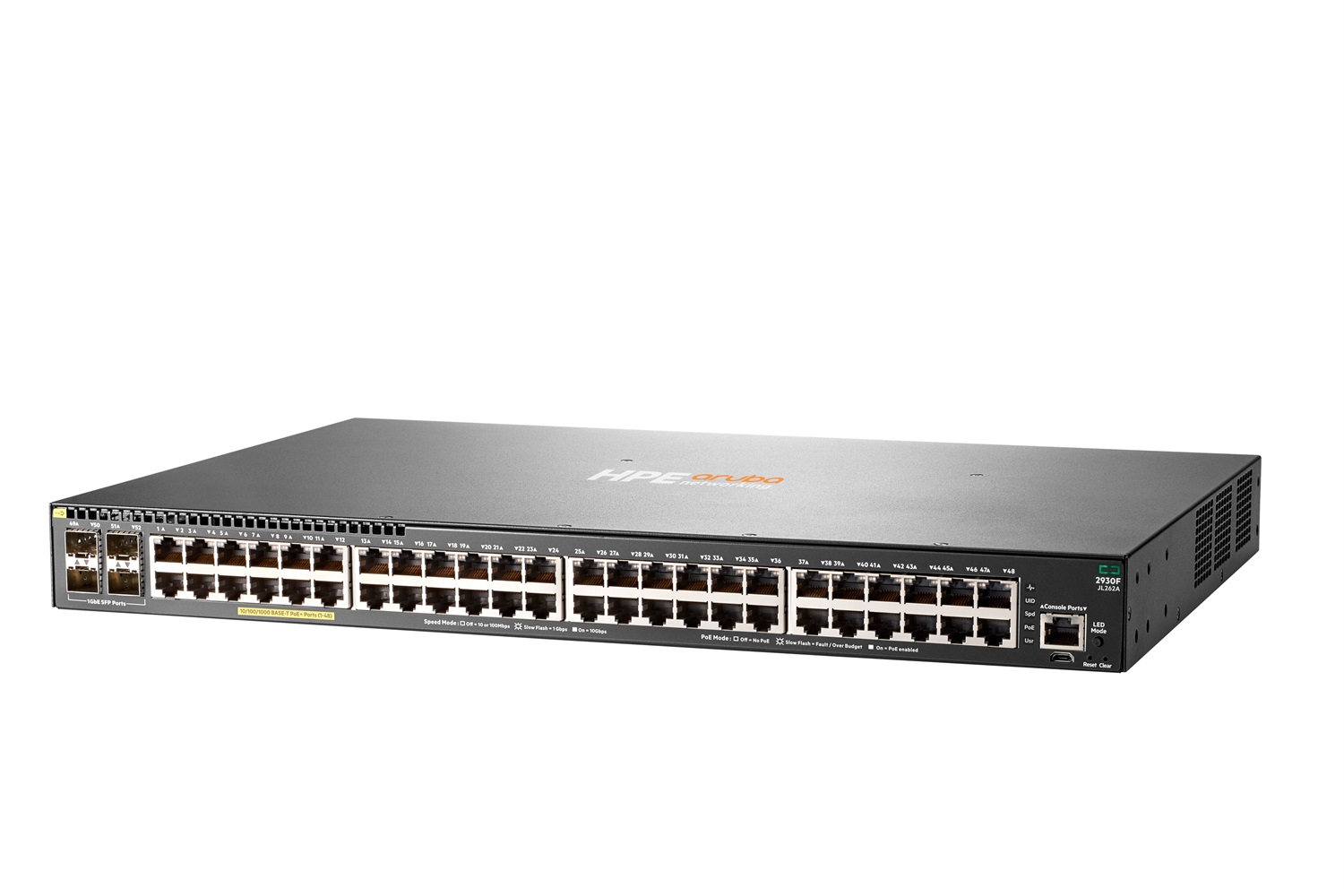 HPE Aruba 2930F 48G PoE 4SFP Switch Gestito L3 Gigabit Ethernet (10/100/1000) con Supporto Power over Ethernet (PoE) - Montaggio Rack 1U Grigio
