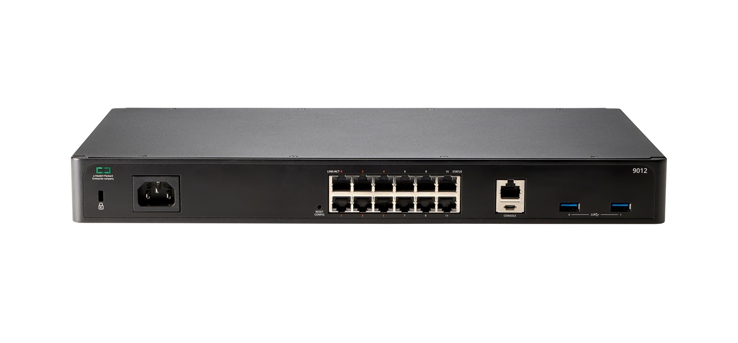 HPE 9012 Gateway/Controller 100, 1000 Mbit/s - Montaggio a Rack, Sicurezza IPSec e SSL/TLS, Dimensioni 395x260x43.7 mm