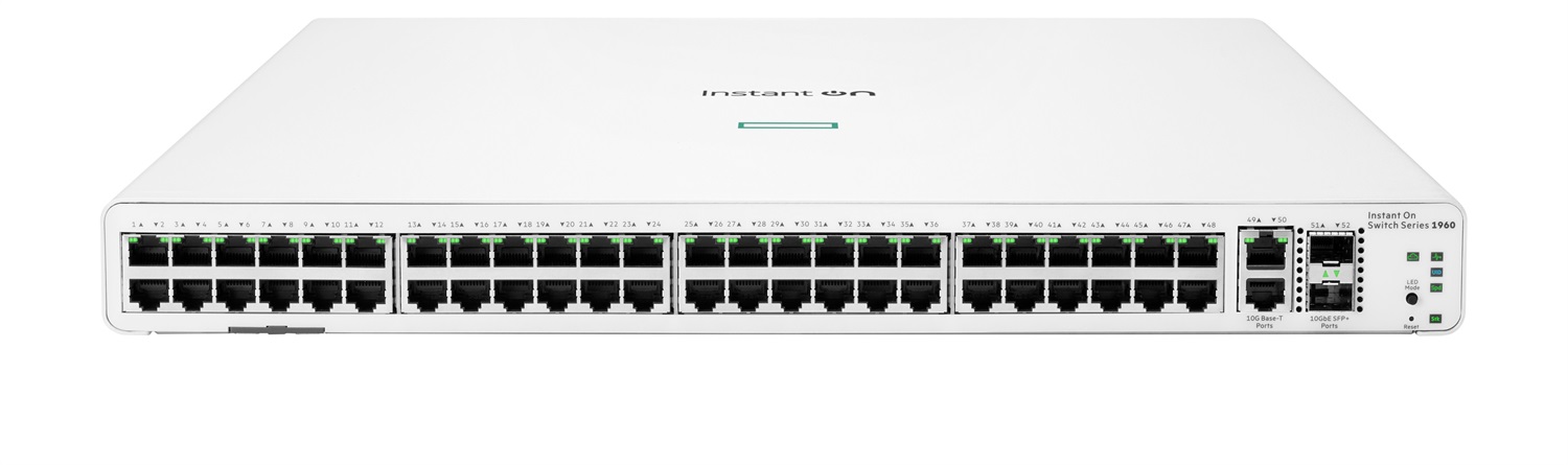 HPE Aruba Instant On 1960 Switch 48G 2XGT 2SFP Gestito L2 Gigabit Ethernet (10/100/1000) Full Duplex Rack 1U Bianco