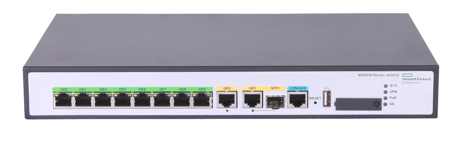 HPE MSR958X - Router cablato 10GbE con 8 porte Ethernet e supporto LTE