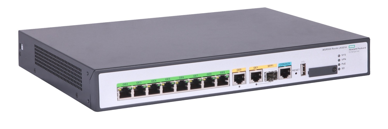 HPE MSR958X - Router cablato 10GbE con 8 porte Ethernet e supporto LTE