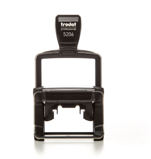 Trodat Professional 5206 Timbro Autoinchiostrante Personalizzabile 56x33 mm in Acciaio Inox - 8 Righe - Colore Nero
