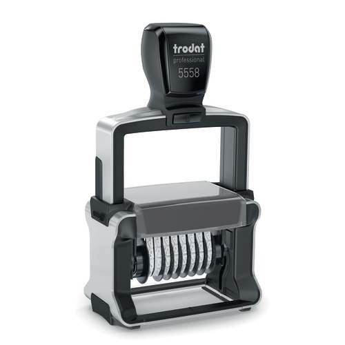 Trodat Professional 4.0 5558/PL Timbro Numeratore Autoinchiostrante 8 Colonne 5 mm Acciaio Inox Personalizzabile