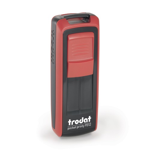 Trodat Pocket Printy 9512 Timbro Tascabile Autoinchiostrante 47x18 mm Nero/Rosso - Personalizzabile - 4 Righe
