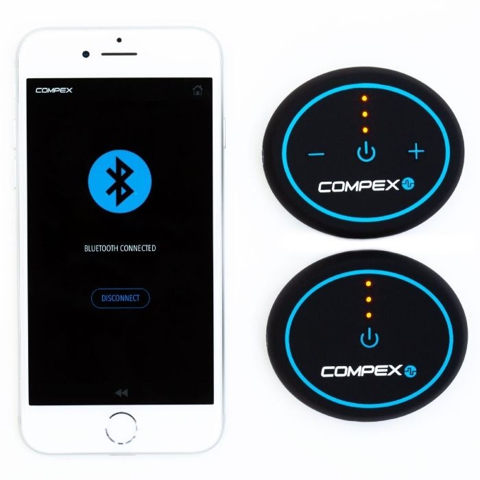 Compex Mini Elettrostimolatore Muscolare Wireless - Ems, Tens e Massaggio, 2 Canali, 6 Programmi, Controllato dall'App, Design Tascabile