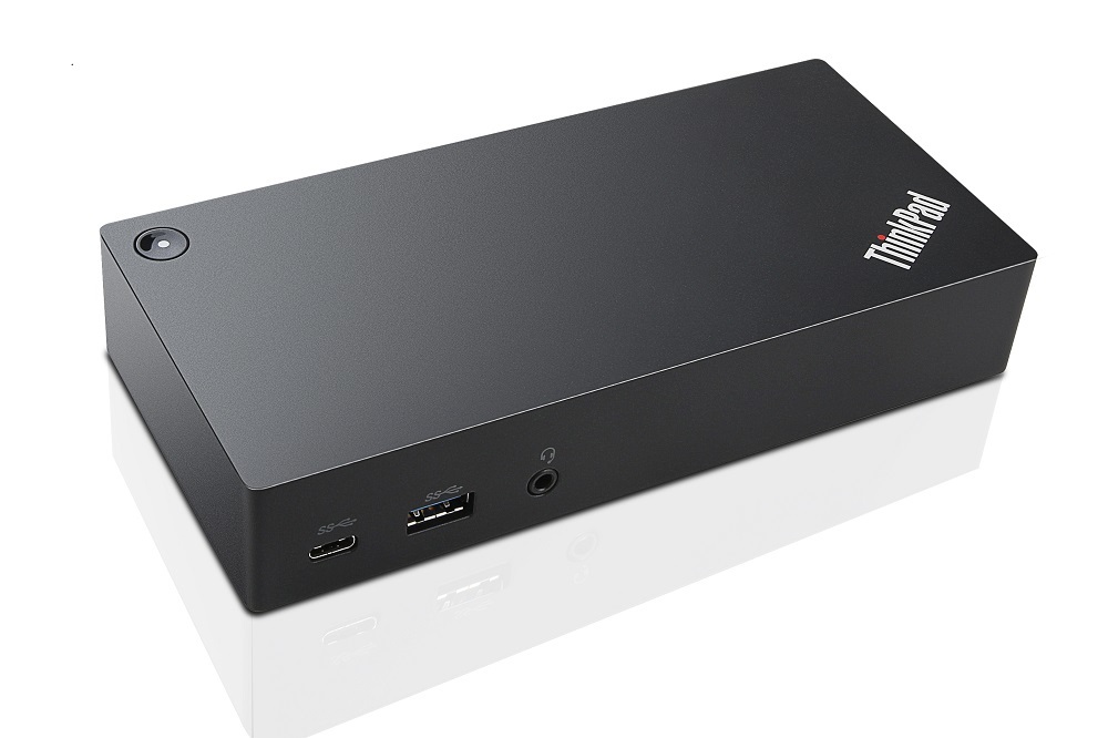 Lenovo ThinkPad 40A90090EU Docking Station USB-C Cablato con 3x USB 3.0, 2x USB 2.0, VGA, Ethernet LAN - Nero